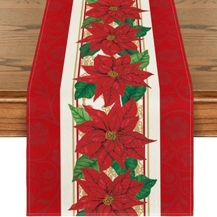Cross-Border Hot-Selling Linen Table Runner Christmas Home Restaurant Living Room Dining Table Indoor Outdoor Holiday Decoration Tablecloth