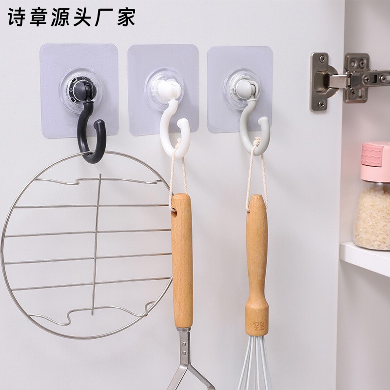 New ceiling-mounted rotating hook, no-drill, traceless, strong adhesive hook for ceiling, wall, and door