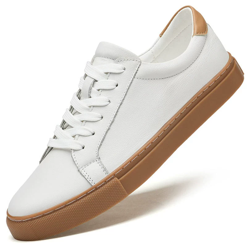 Мужские повседневные кроссовки из натуральной кожи (первый слой воловьей кожи) на осень 2025 года, модные, больших размеров