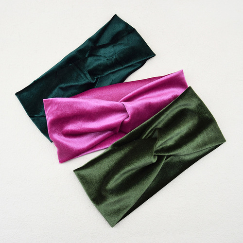 Cross-border velvet cross headband, warm ear protection headband, European and American headband, yoga hair accessories, face wash, wide-brimmed hood
