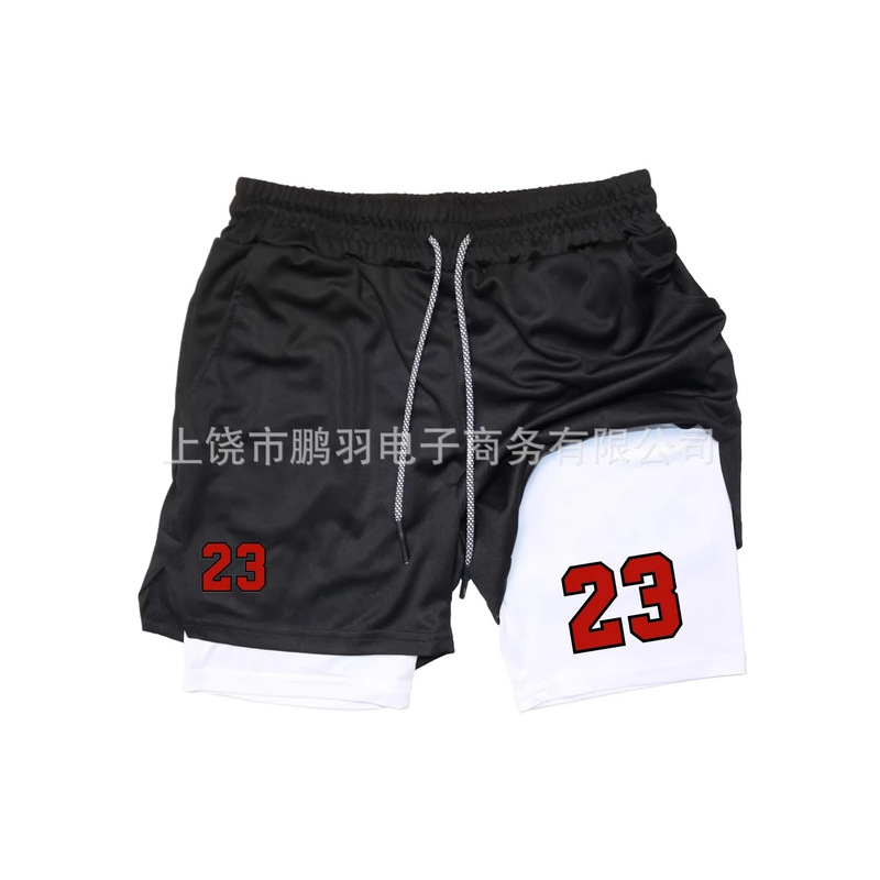 Cross-Border Foreign Trade Dropshipping 2026 Men's Quick-Dry Double-Layer Sports Shorts Breathable Elastic Fitness Training Compression Shorts Cross-Border Foreign Trade Dropshipping 2026 Men's Quick-Dry Double-Layer Sports Shorts Breathable Elastic Fitness Training Compression Shorts