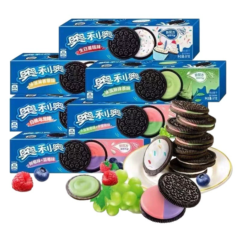 Сэндвич-печенье Oreo, 97 г, классическое оригинальное с несколькими вкусами, повседневная закуска, закуска, вся коробка, оптовая продажа, 24 коробки