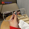 Square glasses, transparent decorations, 2021 collection, European style, internet celebrity