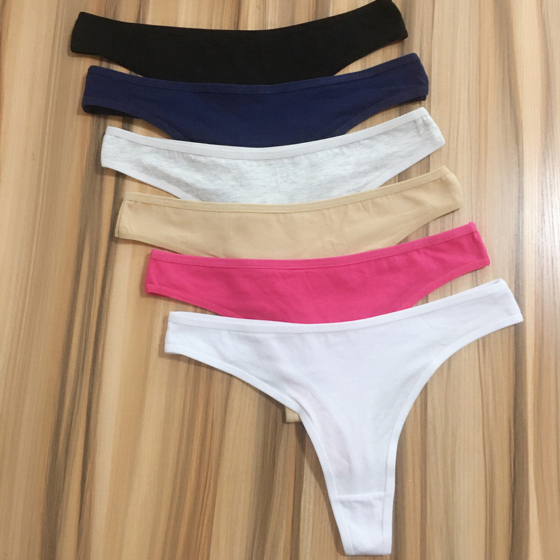In-Stock European and American Size Cotton Women's Panties Cross-Border Aliexpress Amazon Temu Xiyin Women's Thong Supply
