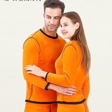 2025黄金绒中老年保暖内衣男加绒加厚秋衣秋裤女大码加套装厂家批