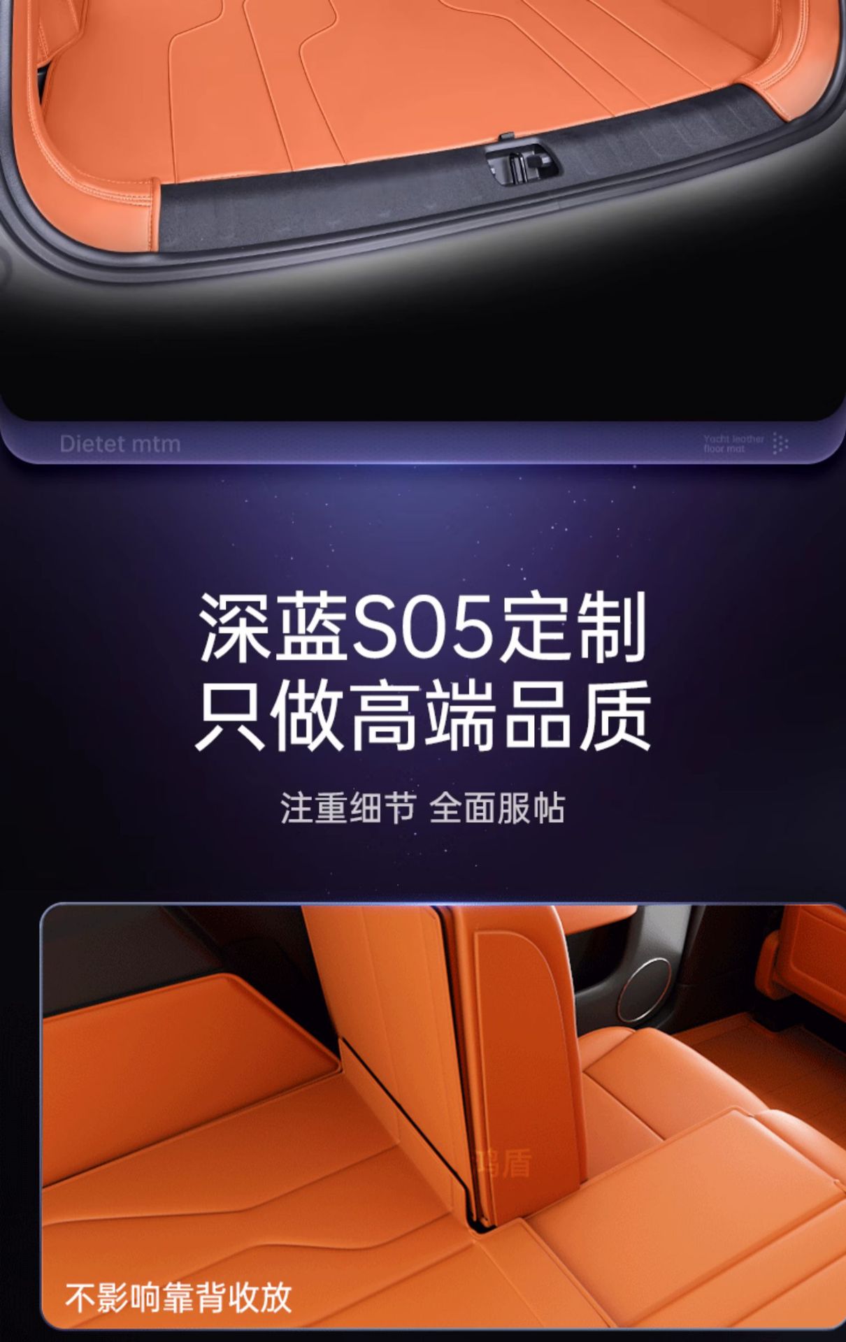 Suitable for Dark Blue S05 Trunk Mat Fully Surrounded by 2026 Changan Car Interior Modification Decorative Supplies Trunk Mat