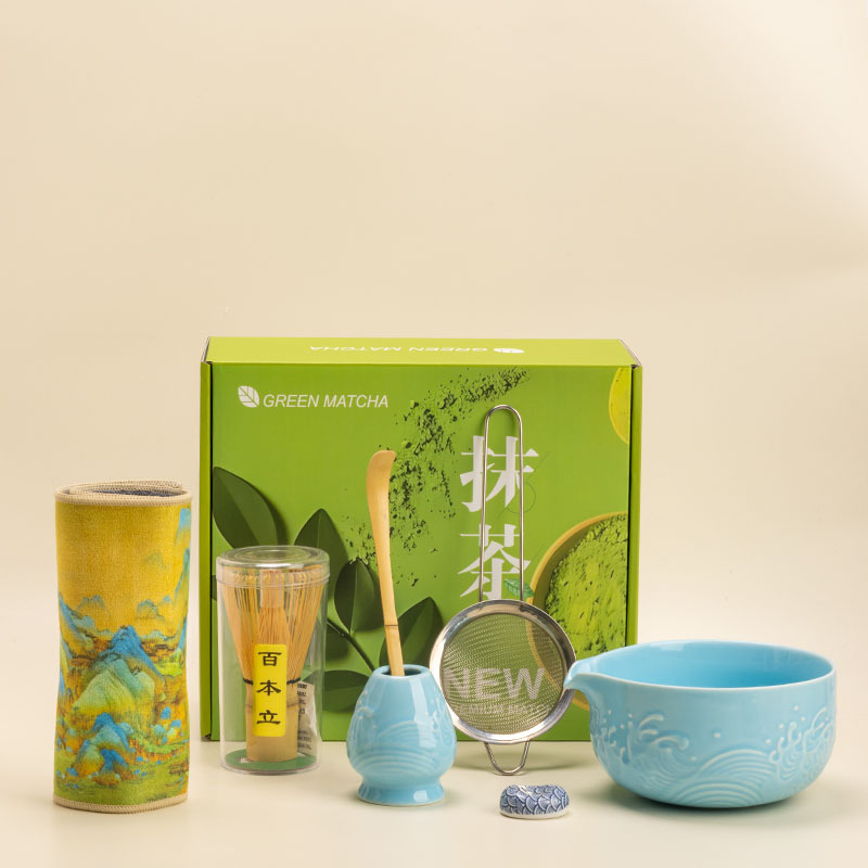 【跨境专供】专款渐变抹茶系列抹茶碗八件套装竹抹茶刷茶筅立套装|undefined