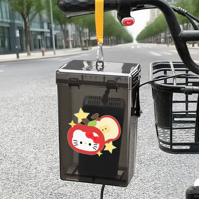 Other Electric Vehicle Accessories: Rainproof Box Dustproof Storage Box - black-yellow-webbing-hook-apple-kt