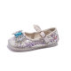 Girls Elsa Crystal Princess Shoes 2025 Spring New Bow Children's Baby Leather Shoes Soft Bottom Rhinestone Shoes