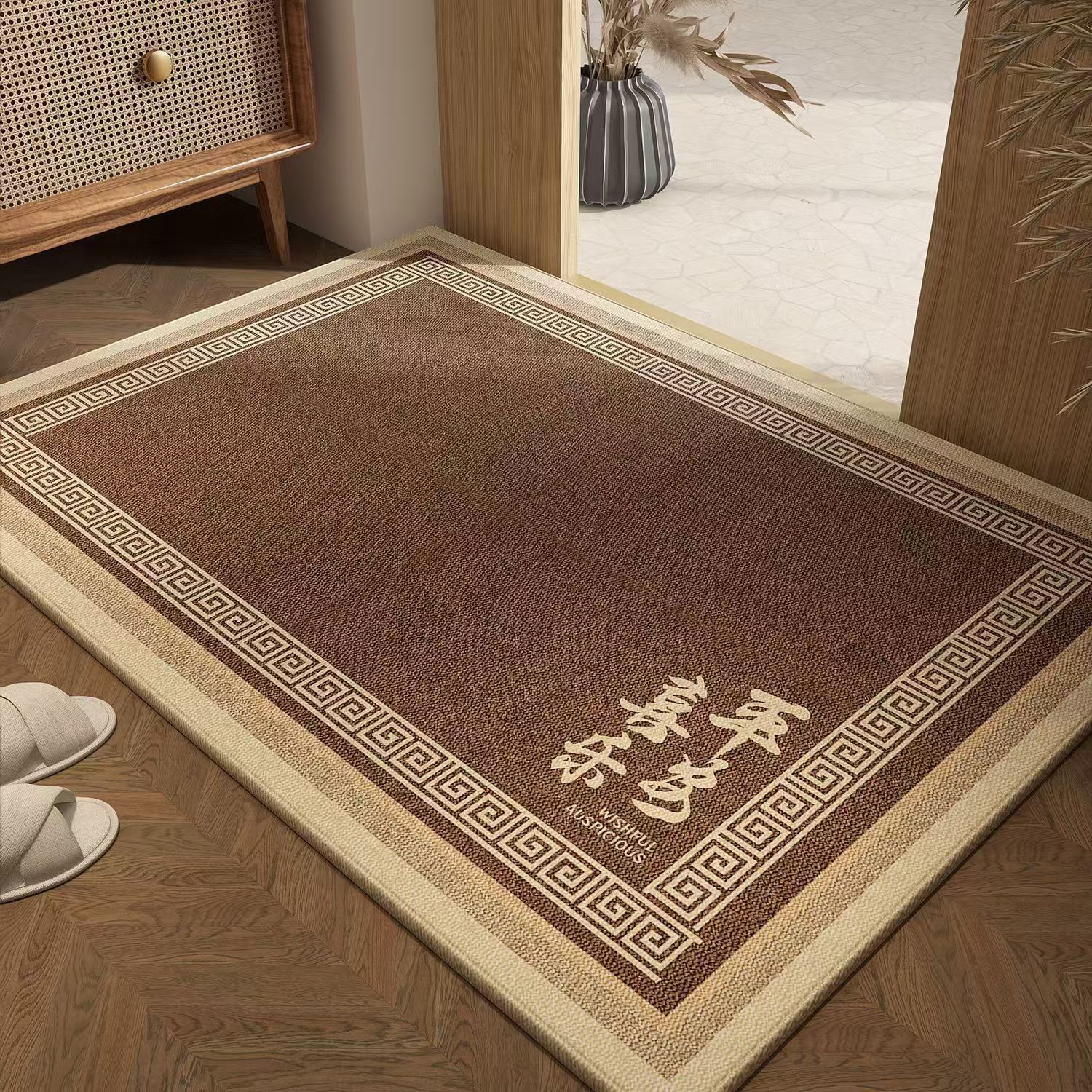 Chinese-style Entrance Door Mat Dust Removal Foot Mat Dirt-resistant Wear-resistant Entrance Door Carpet No-care Tailoring