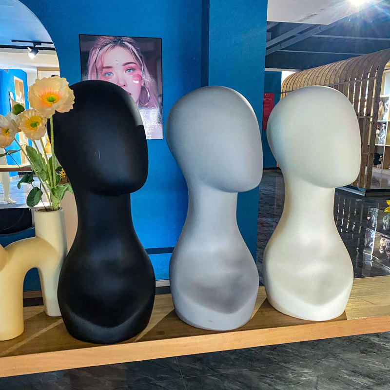 假发帽子饰品展示模特头 抽象假人头 跨境欧美无脸头模PVC模型头|undefined
