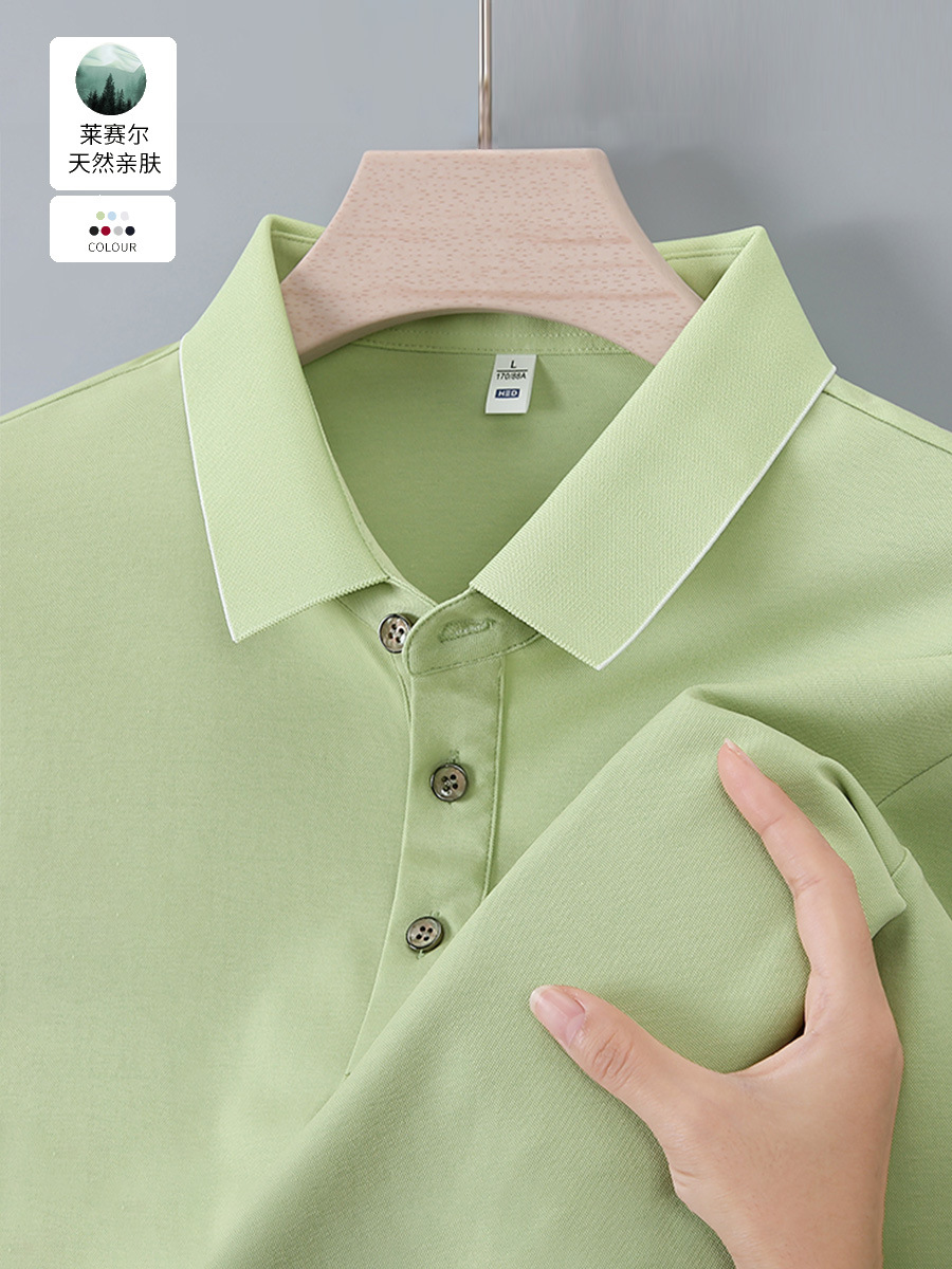 60 camisetas de negocios elásticas con cuello, polo de golf, ropa de trabajo, polos para hombres, logotipos impresos personalizados