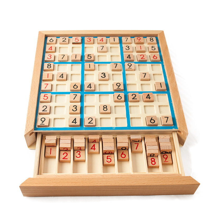 Wooden Jiugongge Sudoku Chess Adult Logical Thinking Children's Jiugongge Desktop Toy Training