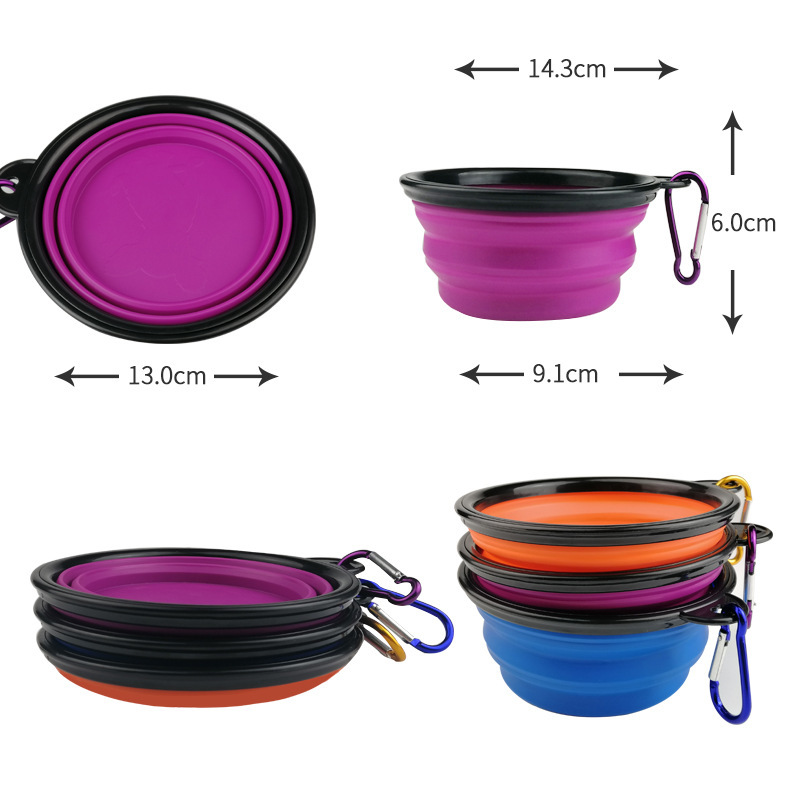 Perro de Mascota de silicona plegable tazón al aire libre tazón para beber portátil perro tazón al aire libre beber suministros de viaje perro tazón de comida