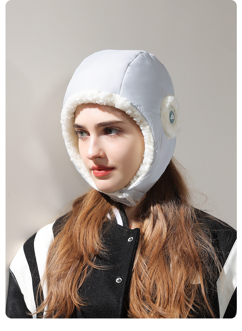 Vinterdun bomull Lei Feng hatt, utomhusskidåkning, vindtät, vattentät, hörselskydd, cykling, plyschisolering, huva_voghion.com