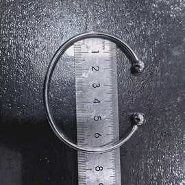 不锈钢钢手饰男女款diy手镯一头螺纹可手动拧开扭紧不锈钢开口C型
