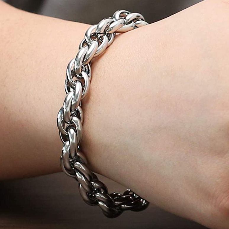Wrapped Ring Necklace Fashion Trend with Titanium Decoration Stainless Steel Fried Dough Twists Bracelet_voghion.com