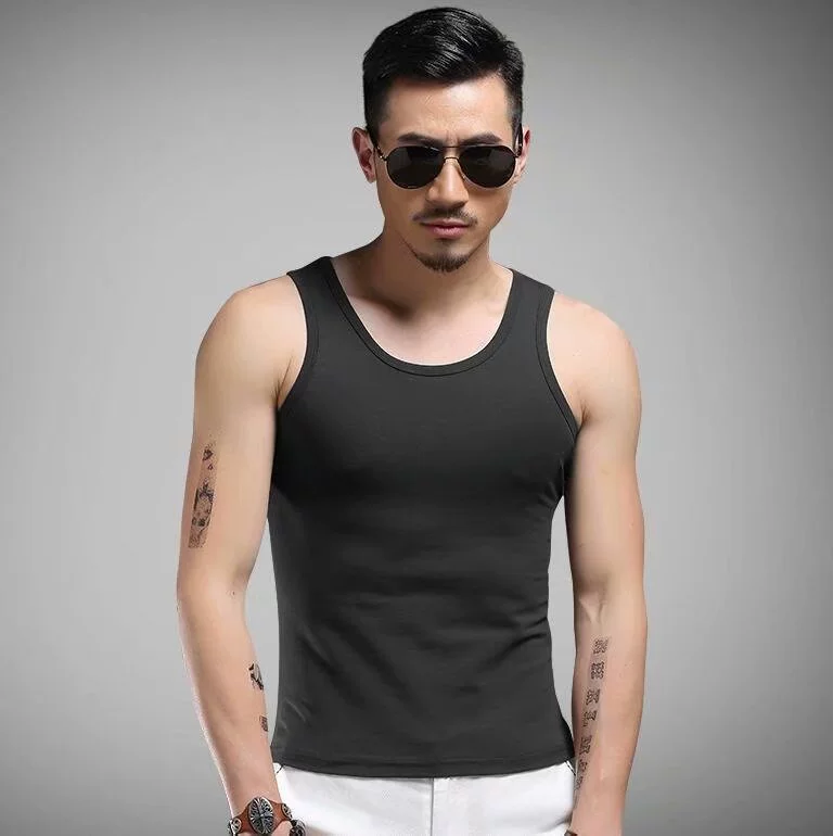 Дышащая летняя спортивная базовая майка для зала, большой размер, slim fit