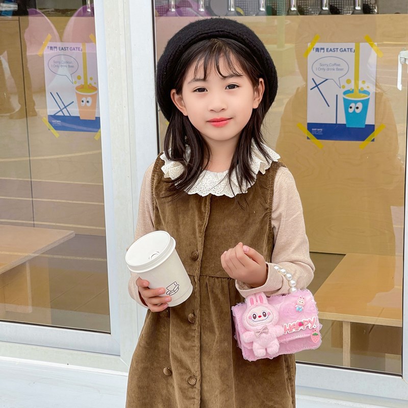 Nuevo bolso para niños, bolso de perla de princesa de dibujos animados, lazo lindo, bandolera para niñas, monedero