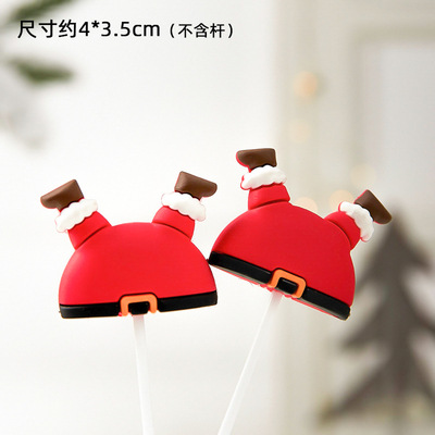 2024 pastel de Navidad decoración adornamiento pegamento suave regalo de Papá Noel anillo de paja adornamiento de seda de lluvia inserción de Navidad