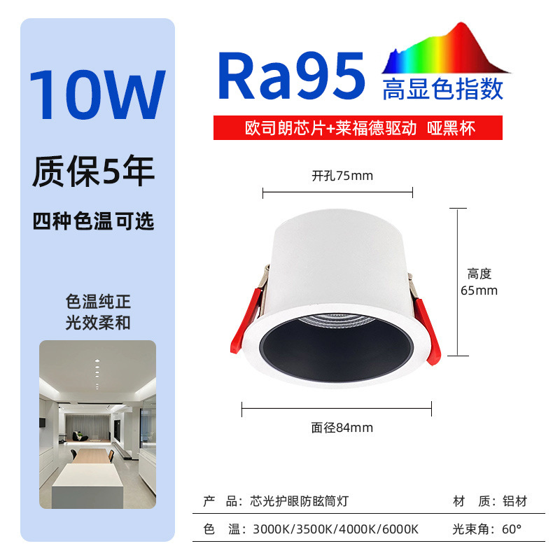 10w matte black 75 openings