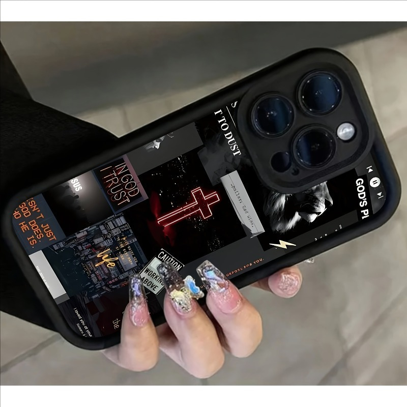 Dark Cross Collage Suitable for Apple 16/15/14/13/12/11 Mobile Phone Case X High Bamboo Ladder Sky Eye Soft