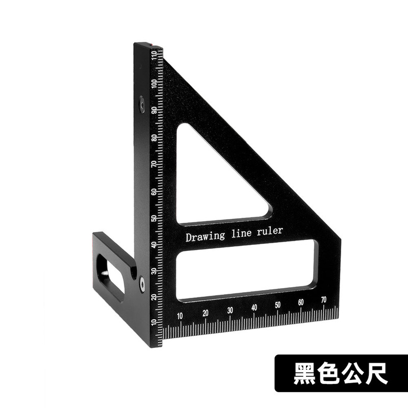 跨境铝合金木工匠测量尺三角尺直角划线定位器公英制单位画线工具|undefined