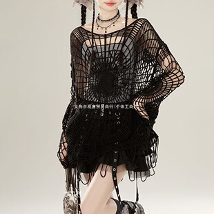 �羳��ʽY2K�����L�U�պ�ɫ֩��W����ë��Ů���ذ����L����ins��