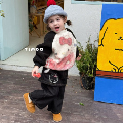 儿童加绒加厚牛仔裤子2025冬季新款女童宝宝长裤子冬装保暖童装