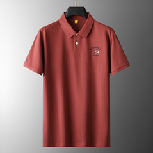 胖佬2025夏季男士百搭加肥加大码商务休闲翻领短袖T恤全棉T恤POLO