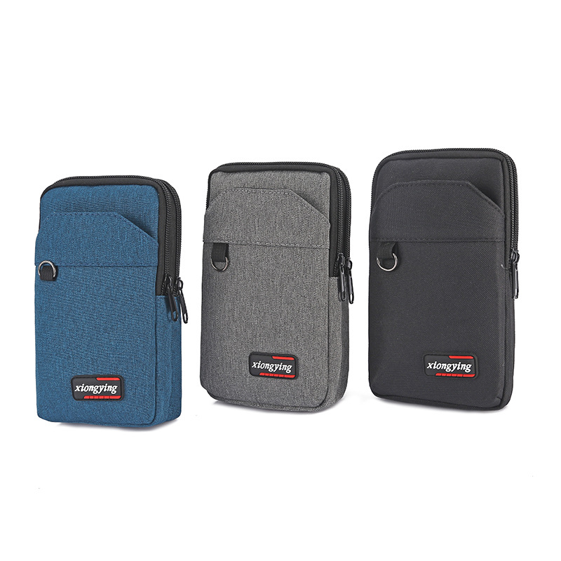 Multi-functional mini bag construction site work wear-resistant mobile phone bag large capacity double-layer zipper coin purse factory wholesale