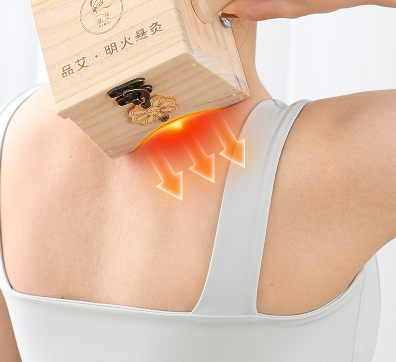 Wooden Moxa Box Full Body Moxibustion Burner Ai Jiu He Solid Wood Anti-Scald Moxa Stick Holder quality and texture