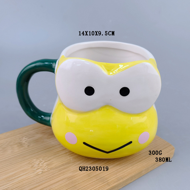 Tazas de cerámica con diseño de rana, creativas tazas para leche, café y desayuno para niños, regalos transfronterizos para Navidad.