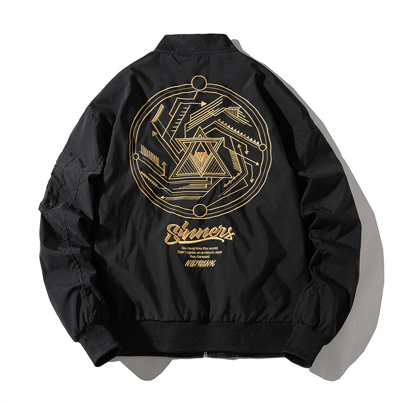 Trendige bestickte fliegende Frühlings- und Herbst-neue Baseball-Anzug-Mode-beiläufige lose Manteljacke für Männer_voghion.com