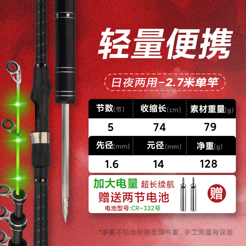 新款夜光软尾小矶竿滑漂短节矶钓杆重庆小爆炸官套装发光|undefined