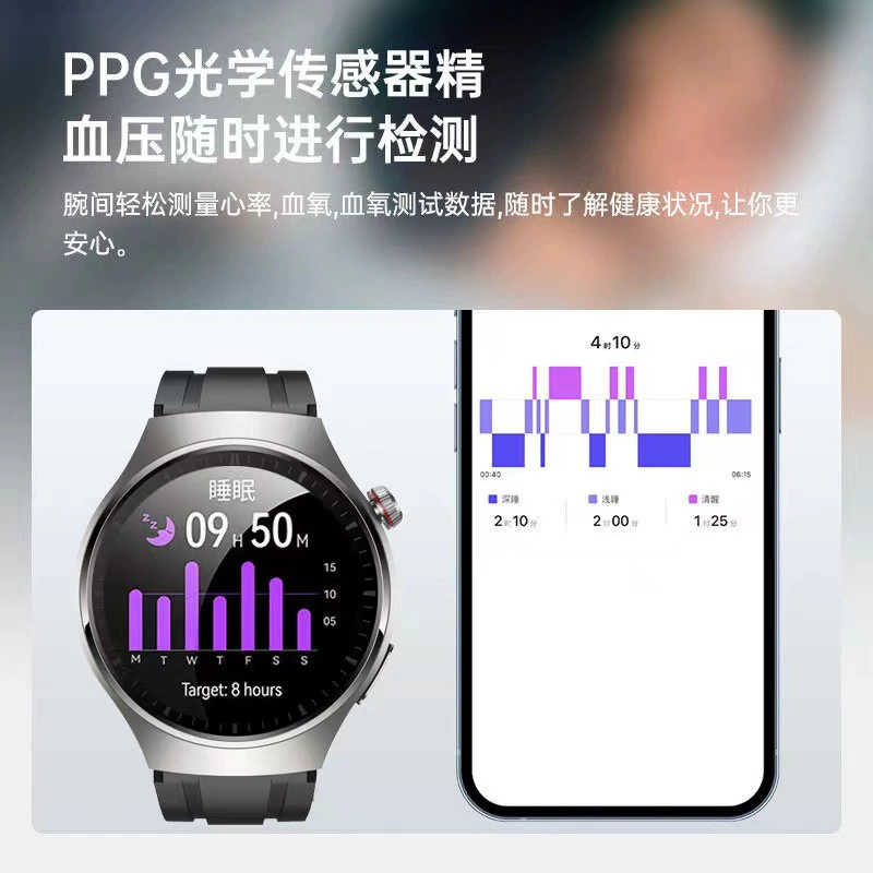 Imported Smart Bracelet Watch with SpO2 and HR Monitoring, Bluetooth - Black or Silver Silicone Strap