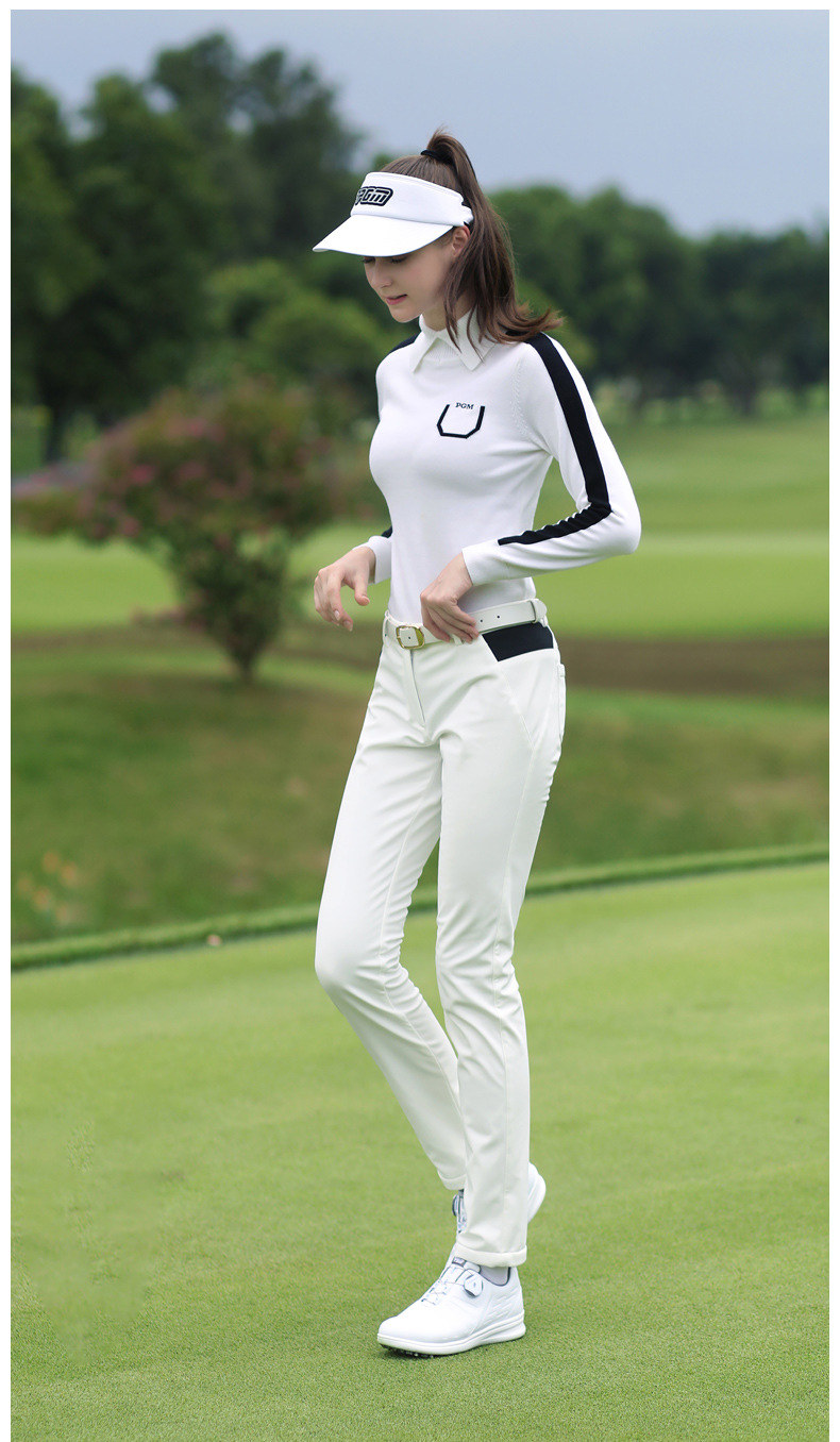 Áo len nữ dài tay PGM chơi golf thu đông chống lạnh — YF424-Đen, YF424-màu đỏ, YF424-màu trắng chi tiết 8