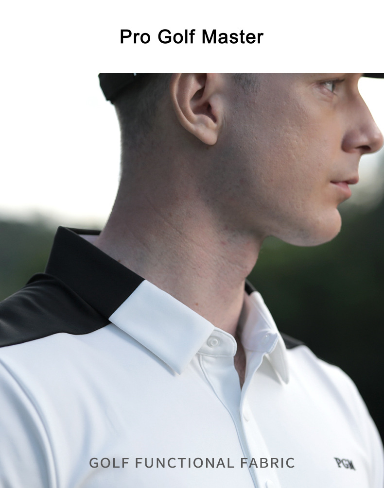 Áo polo golf nam dài tay phối màu cổ bẻ — KUZ166-Quần Đen, YF651-Áo màu trắng, YF651-Áo màu đen, KUZ166-Quần kaki chi tiết 8