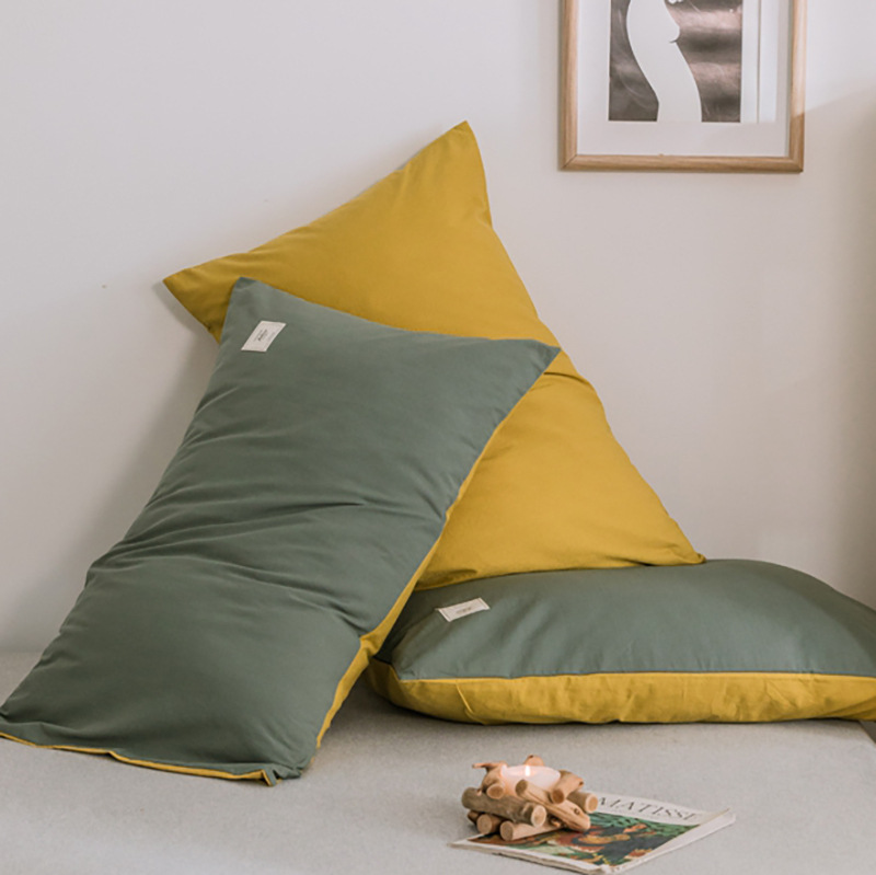 Funda de almohada de algodón ins, un par de fundas de almohada de algodón engrosadas para el hogar de celebridades de Internet, funda de núcleo de almohada individual, funda de forro interior