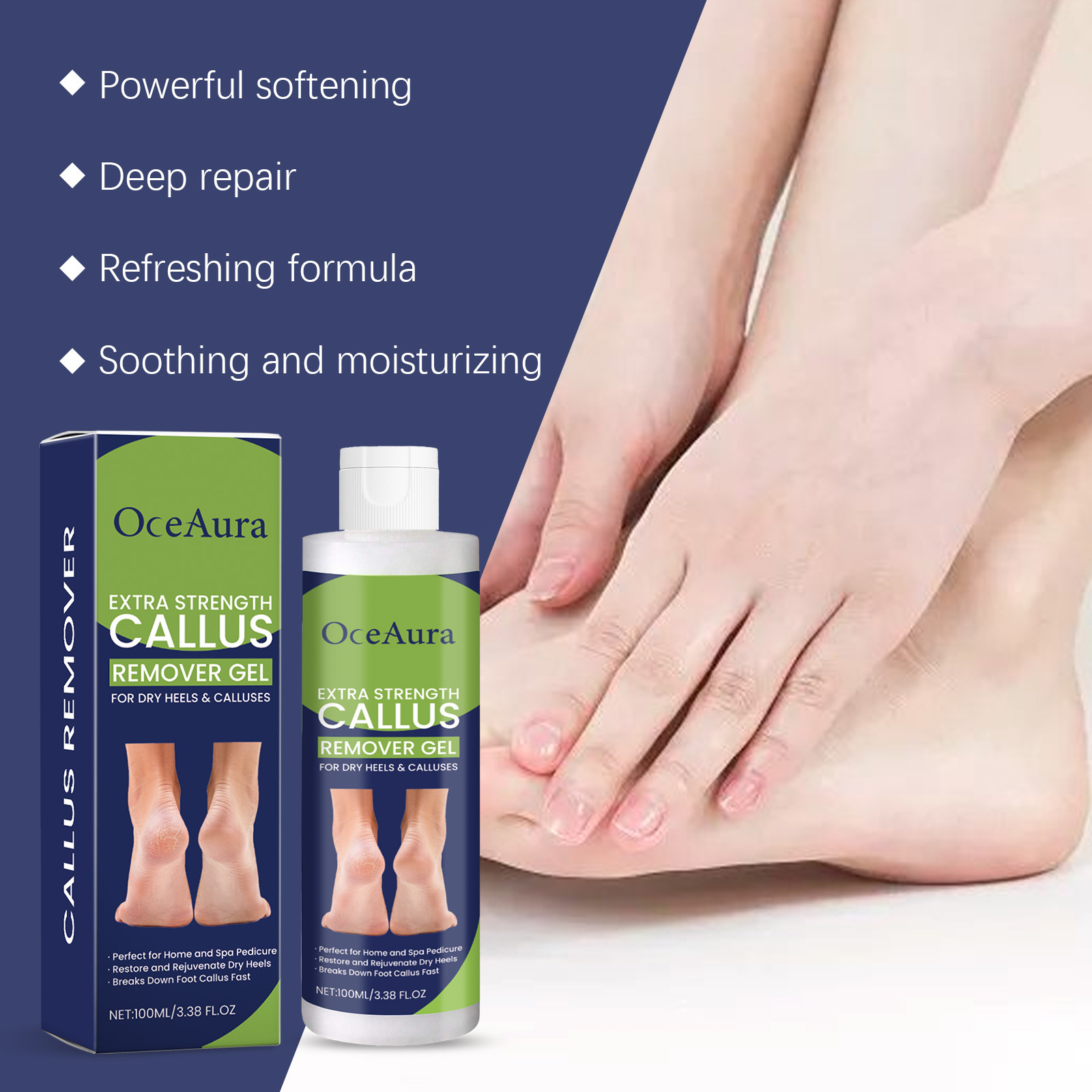 OceAura Fußpflege-Gel, sanft reinigendes, feuchtigkeitsspendendes Fußmassage-Pflegegel für die tägliche Anwendung_voghion.com