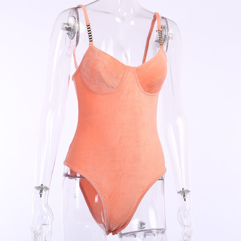 Backless Sleeveless Jumpsuit   New Patchwork Peach Long Sleeve Midriff Outfit Sunscreen Slim-Fit Bottoming Shirt in Bodysuits