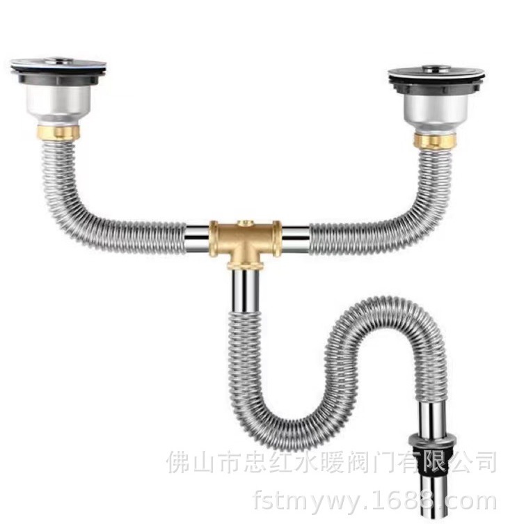 Cocina lavabo accesorios de tubería de drenaje lavabo lavabo tubería de drenaje de acero inoxidable drenaje antiolor conjunto de artefactos mágicos