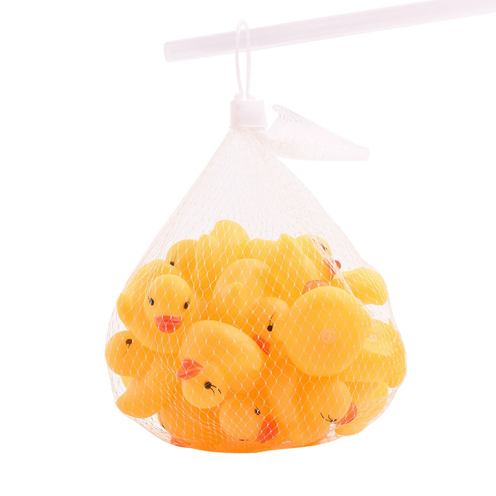 Виниловая играющая утка-маленькая утка, щепотка и кольцо, развивающая игрушка, утка для матери и ребенка, красивая и милая сетчатая упаковка