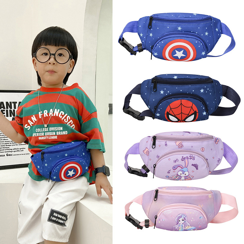 Children's Waist Bag 2025 New Model Mini Printed Shoulder Bag Cartoon Anime Waist Bag Children's Outdoor Casual Chest Bag Trendy