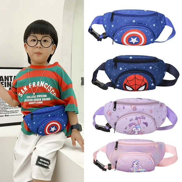 Children's Waist Bag 2025 New Model Mini Printed Shoulder Bag Cartoon Anime Waist Bag Children's Outdoor Casual Chest Bag Trendy