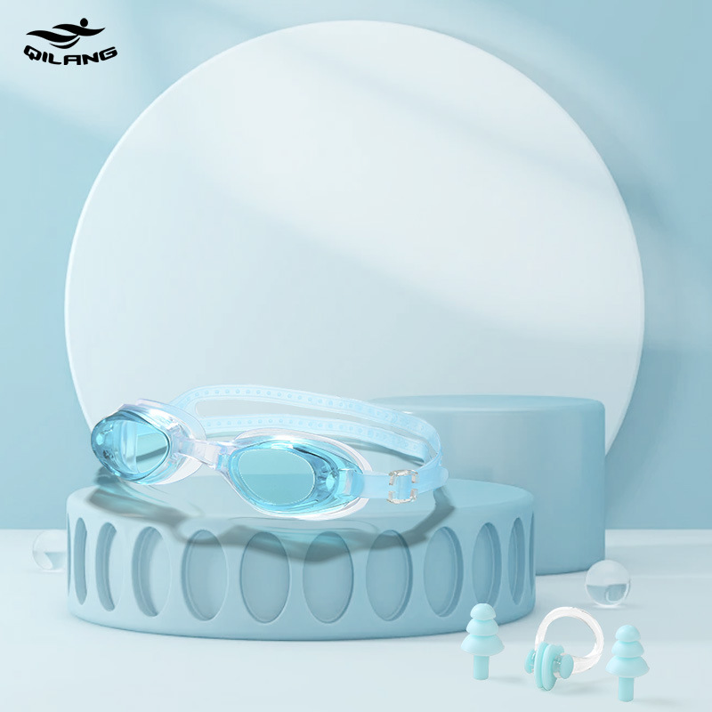 레이크 블루 (YB1600 수영 고글 BJ001 코 클립 이어플러그)