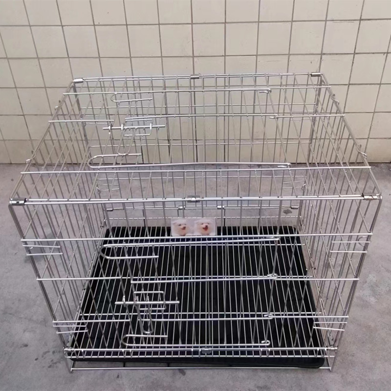 猫笼子不锈钢笼纯不生锈折叠式宠物笼泰迪狗鸽子笼中小犬耐用品