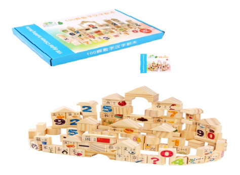 Weiweihu Puzzle para niños Gránulos grandes Bloques de construcción Fruta Pinyin Gránulos en inglés Educación temprana para niños Juguetes apilados de madera