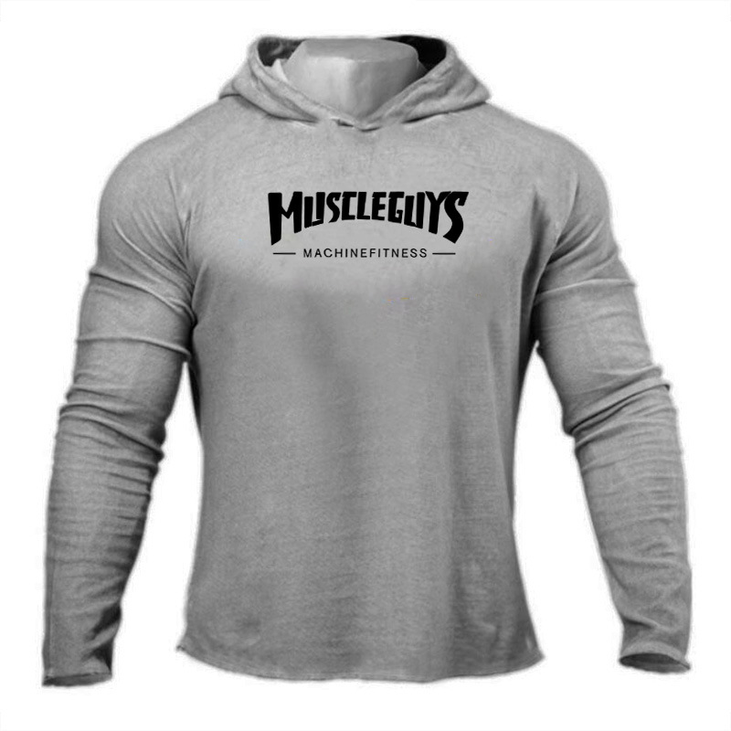 Pull à capuche à manches longues pour homme, veste de sport, de fitness, coupe slim_voghion.com