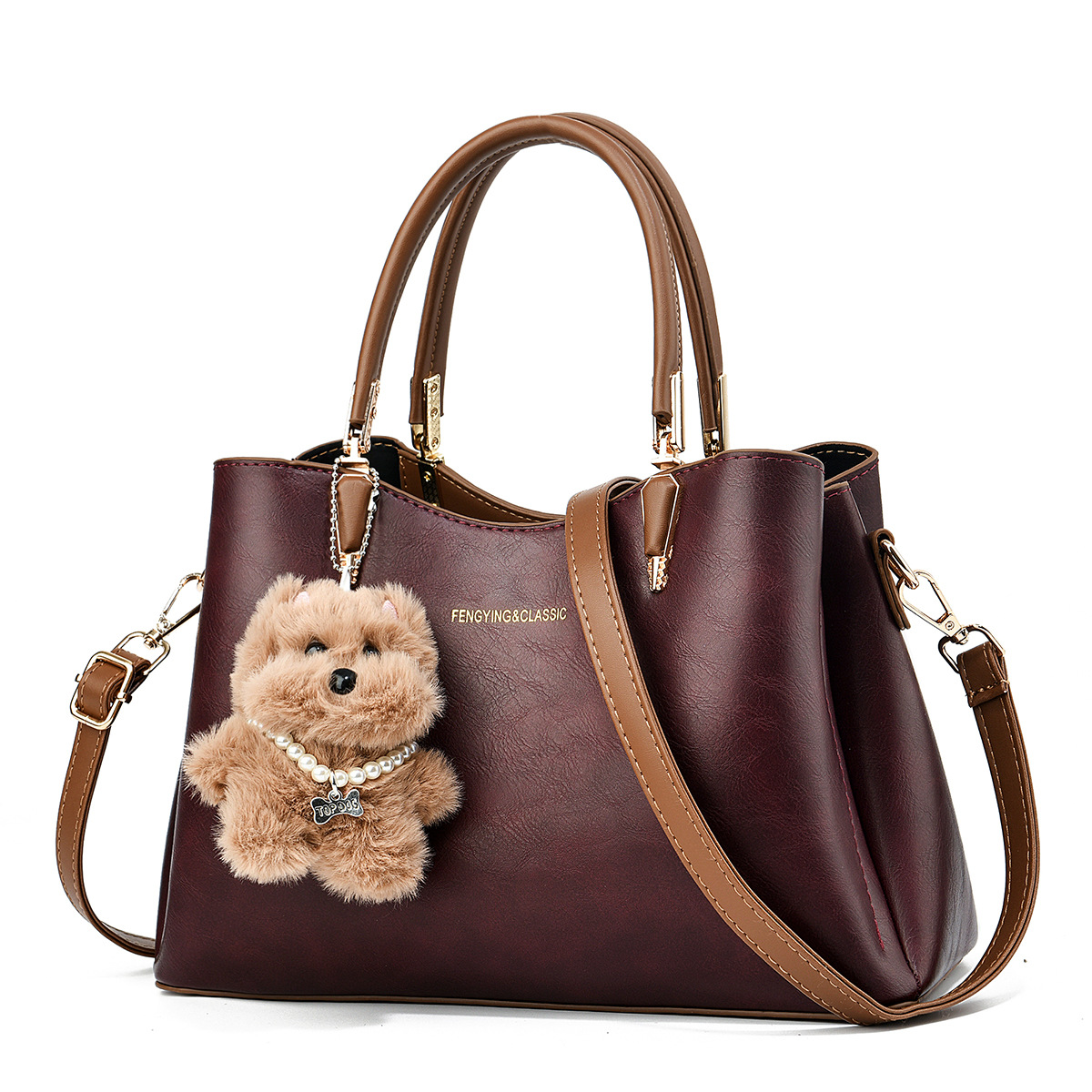 Bolso de mano de gran capacidad 2025 nueva moda mochila casual muñeca de dibujos animados colgante mochila bolsas transfronterizas